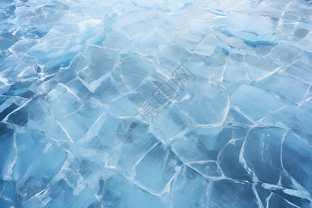 冬天结冰冰面上的裂纹背景