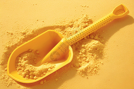 铲子玩具沙滩上的小铲子插画