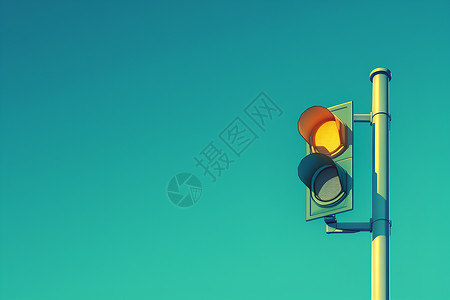 绿灯跟踪交通信号灯插画
