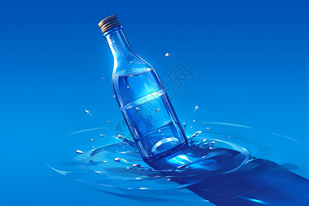 装水的容器装着水的瓶子插画