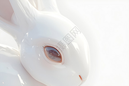 可爱的白兔石像背景图片