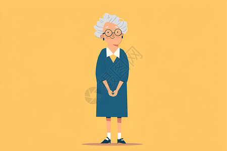 年长的人白发苍苍的老奶奶插画