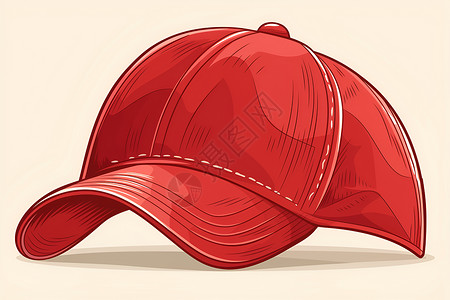纯色背景上一顶红色棒球帽背景图片
