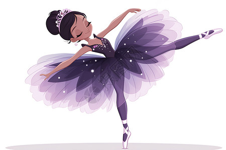 舞蹈可爱素材开心的芭蕾舞者插画