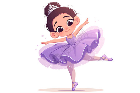 跳竿跳芭蕾舞的女孩插画