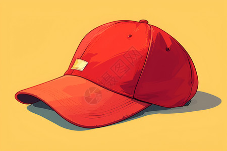 红色棒球帽插图背景图片