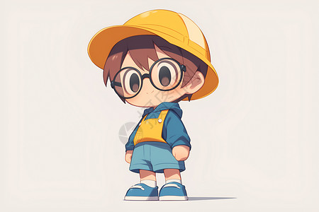 男大眼镜素材戴着眼镜的小男孩插画