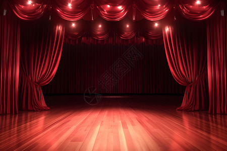 剧场中的红色绒布高清图片