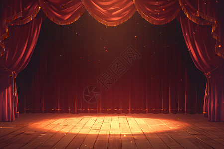 丝绒布料暗色背景中的舞台灯光插画