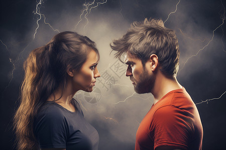 争吵的夫妻愤怒的夫妻设计图片