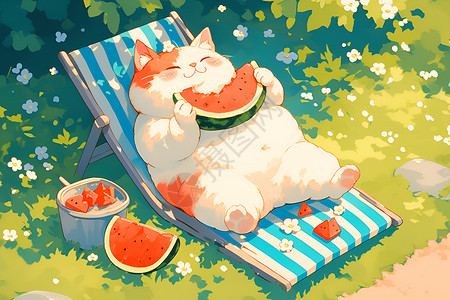 夏日乐趣的猫咪图片