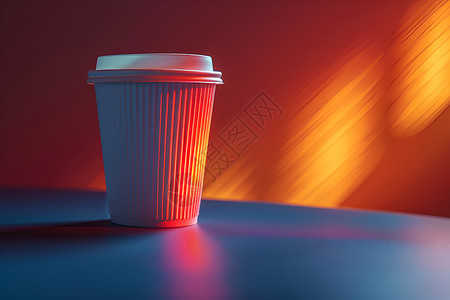 纸杯素材桌子上的的纸杯咖啡背景