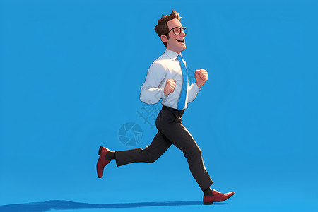 商务男人奔跑一位奔跑的商务男人插画