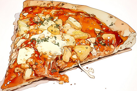 多彩的披萨切片高清图片