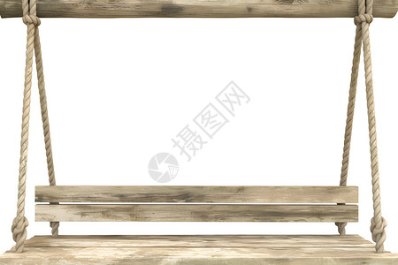 木制秋千在单色背景上高清图片