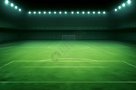 下垂的草皮灯光下的足球场插画