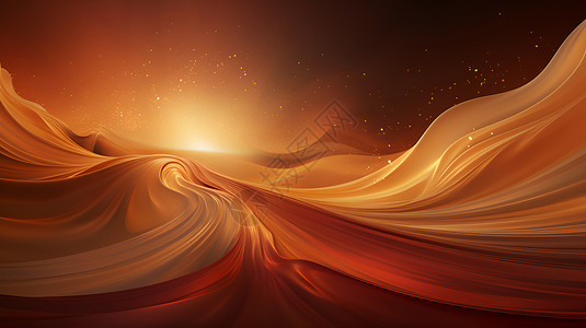 波闪耀的金色金色的波浪背景插画