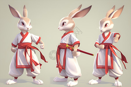 兔子侠手持剑的英姿插画