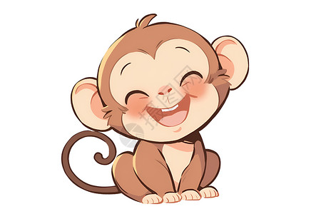可爱的卡通猴子插画图片