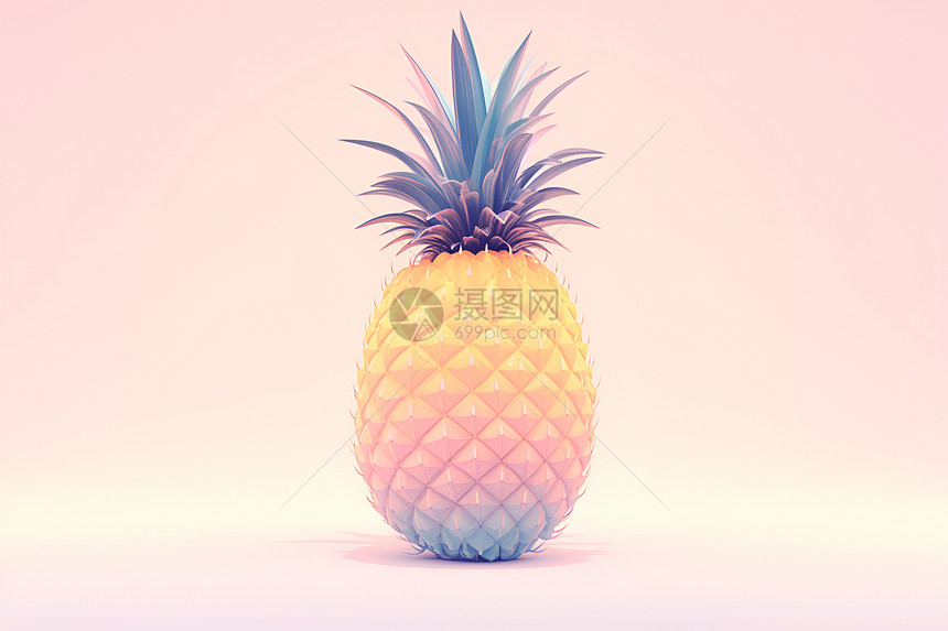 五彩斑斓的菠萝图片