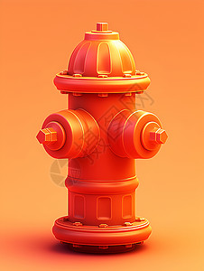 消防栓图标橙色背景上的消防栓插画