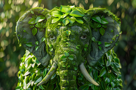 植物造型的大象图片