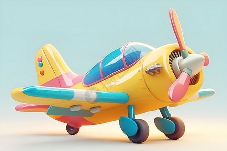 丰富色彩的卡通玩具飞机图片