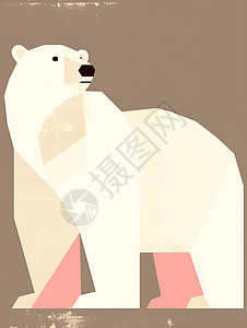 北极熊极简矢量图图片
