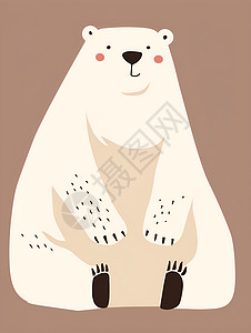 白色北极熊与粉色光影图片