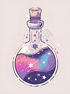 紫色的星空魔法瓶图片