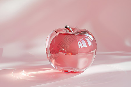 粉色玻璃雕塑苹果图片