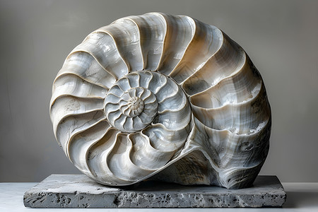 优雅的螺旋壳雕塑图片