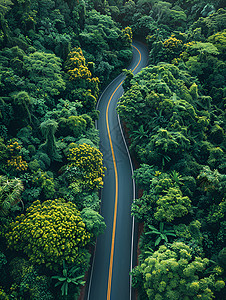 蜿蜒曲折的公路图片