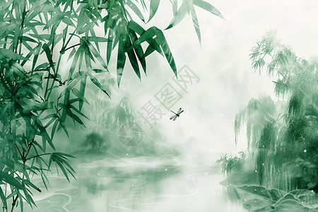 翠竹幽溪绝美风景图片