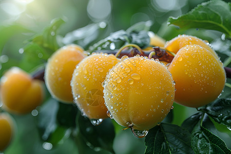 雨中的杏图片