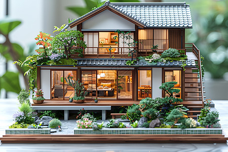 日式小屋模型图片