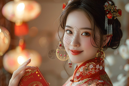 新年吉祥少女图片