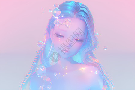 梦幻少女插画图片