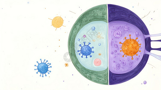 细胞中的病毒图解图片