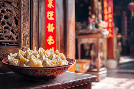 传统新年场景饺子图片