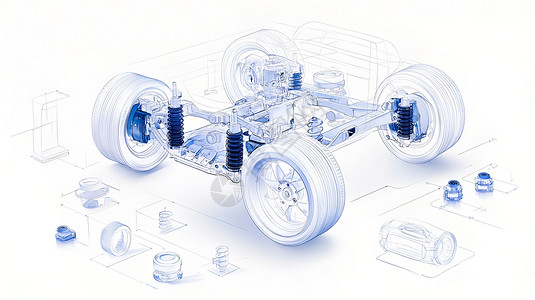 汽车底盘线条图图片